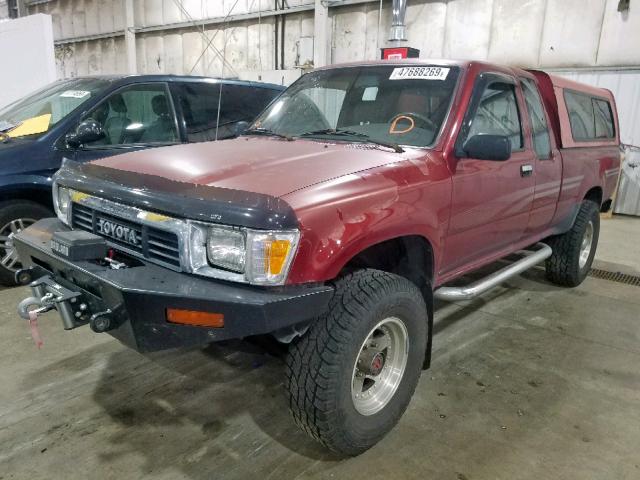 JT4RN13P2M6020261 - 1991 TOYOTA PICKUP 1/2 RED photo 2