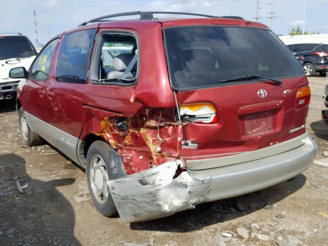 4T3ZF13C2YU285518 - 2000 TOYOTA SIENNA LE RED photo 3