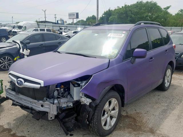 JF2SJADCXGH498110 - 2016 SUBARU FORESTER 2 PURPLE photo 2