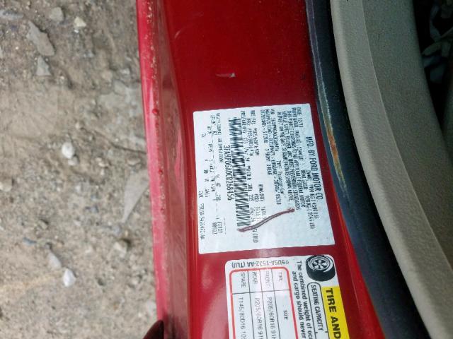 3FAHP0GA0CR268456 - 2012 FORD FUSION S RED photo 10