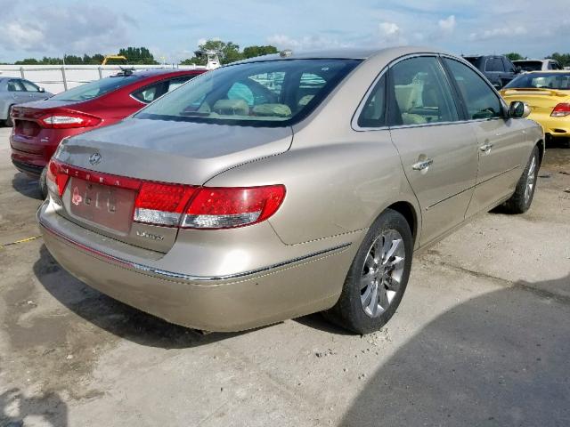 KMHFC46F19A364595 - 2009 HYUNDAI AZERA SE TAN photo 4