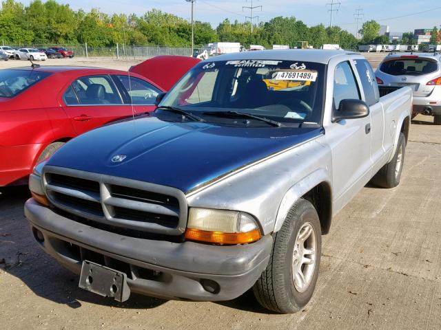 1D7HL12XX3S287873 - 2003 DODGE DAKOTA SXT SILVER photo 2