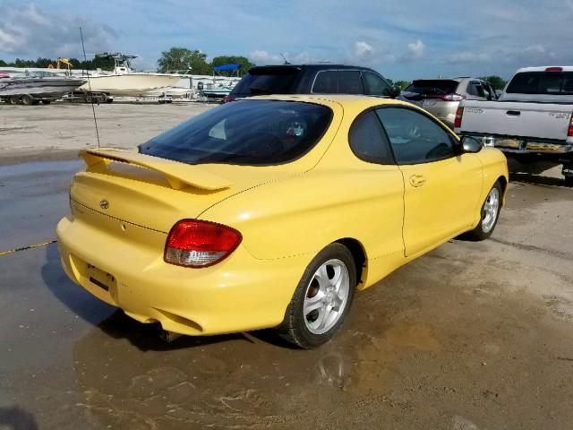 KMHJG25F4YU198459 - 2000 HYUNDAI TIBURON YELLOW photo 4