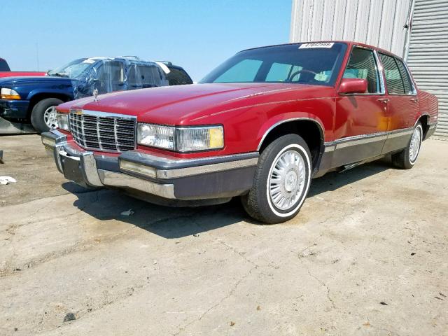 1G6CD53B4M4260625 - 1991 CADILLAC DEVILLE RED photo 2