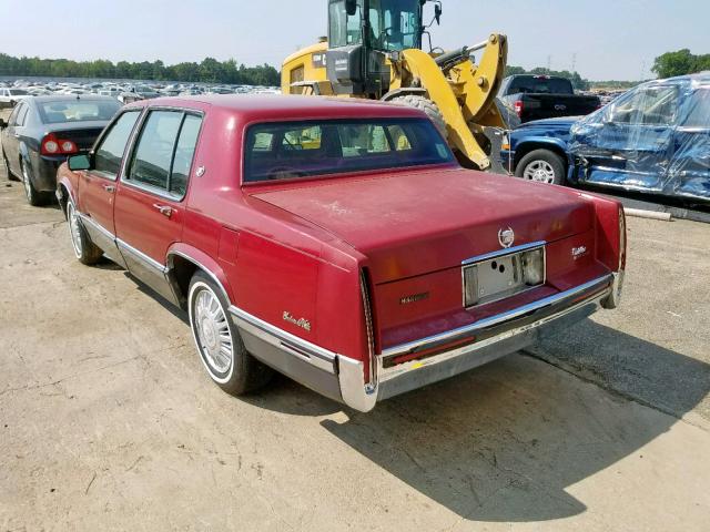 1G6CD53B4M4260625 - 1991 CADILLAC DEVILLE RED photo 3