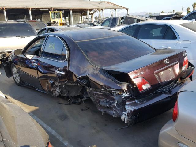 JTHBA30G345044439 - 2004 LEXUS ES 330 MAROON photo 3