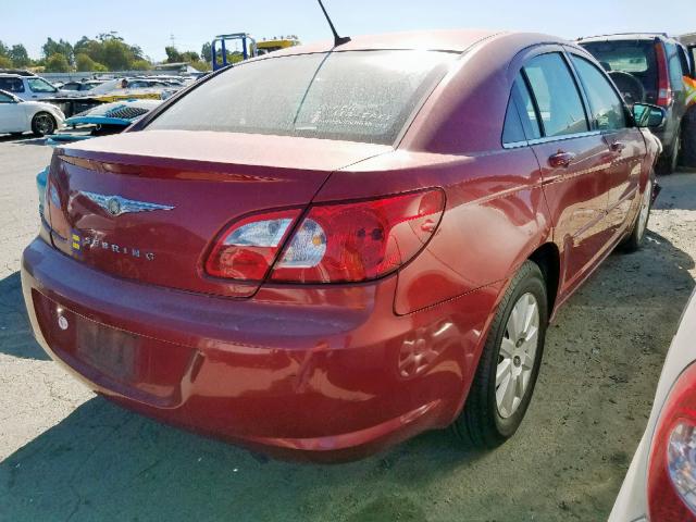 1C3LC46K98N185947 - 2008 CHRYSLER SEBRING LX RED photo 4