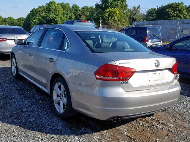 1VWBP7A30DC122333 - 2013 VOLKSWAGEN PASSAT SE SILVER photo 3