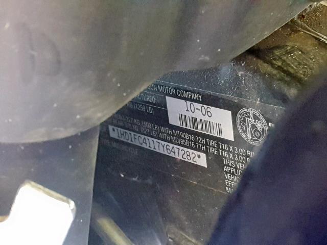 1HD1FC4117Y647282 - 2007 HARLEY-DAVIDSON FLHTCUI BLUE photo 10