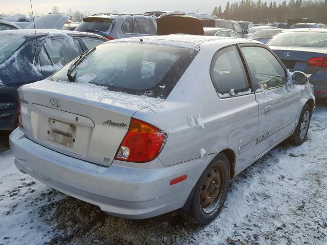 KMHCG35C94U294909 - 2004 HYUNDAI ACCENT GL SILVER photo 4