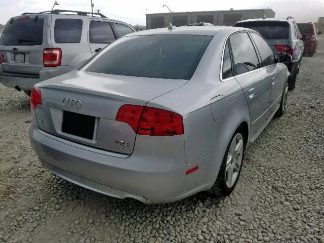 WAUDF78E38A099196 - 2008 AUDI A4 2.0T QU SILVER photo 4