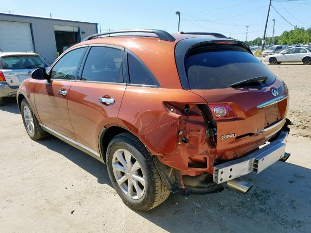 JNRAS08W26X205455 - 2006 INFINITI FX35 ORANGE photo 3