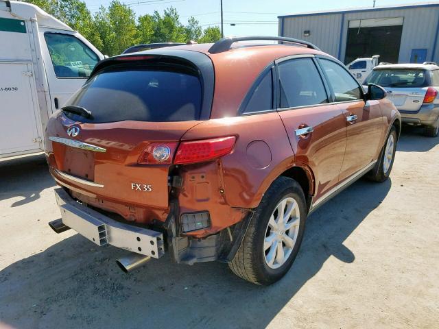 JNRAS08W26X205455 - 2006 INFINITI FX35 ORANGE photo 4