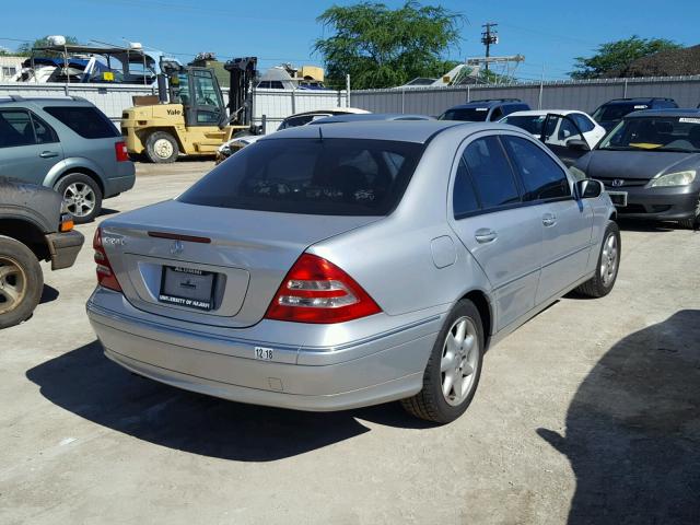 WDBRF61J12F283670 - 2002 MERCEDES-BENZ C 240 SILVER photo 4