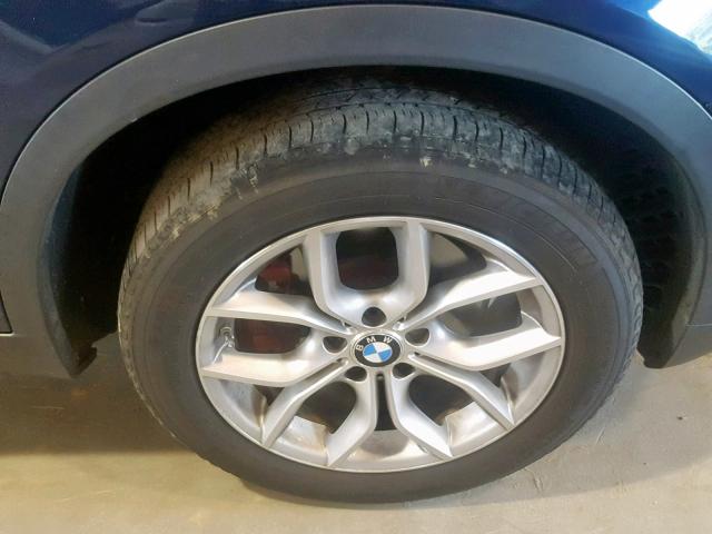 5UXWX7C54DL978784 - 2013 BMW X3 XDRIVE3 BLUE photo 9