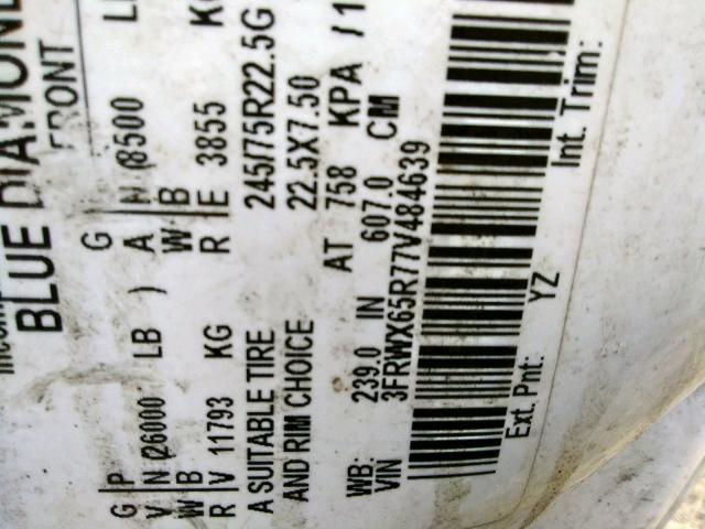 3FRWX65R77V484639 - 2007 FORD F650 SUPER WHITE photo 10