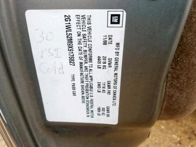 2G1WL52M9X9176827 - 1999 CHEVROLET LUMINA BAS Qəhvəyi foto 10