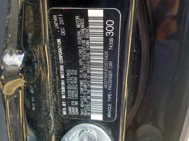 JA3215H1XCU015424 - 2012 MITSUBISHI I MIEV ES BLACK photo 10