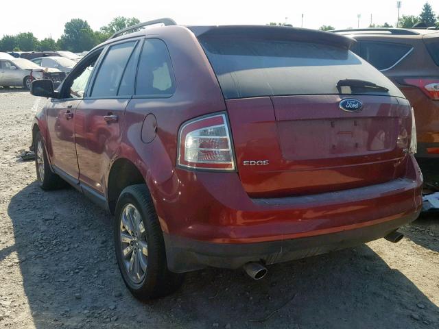 2FMDK38C87BB28535 - 2007 FORD EDGE SEL RED photo 3