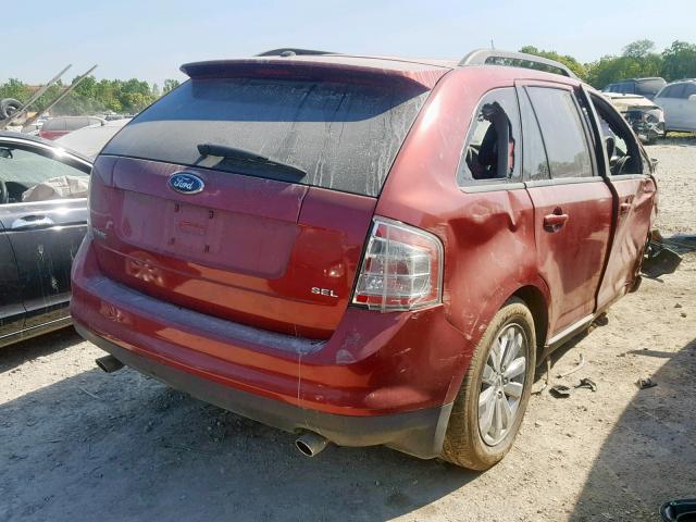 2FMDK38C87BB28535 - 2007 FORD EDGE SEL RED photo 4