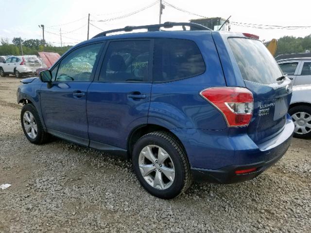 JF2SJAEC1EH449115 - 2014 SUBARU FORESTER 2 BLUE photo 3