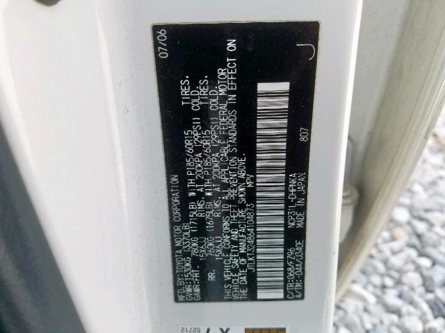 JTLKT324864104873 - 2006 TOYOTA SCION XB 白色 照片 10