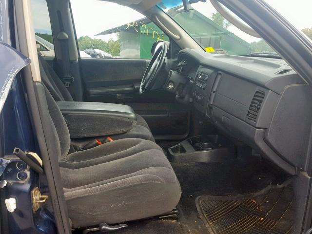 1B7HG2AN51S290665 - 2001 DODGE DAKOTA QUA BLUE photo 5