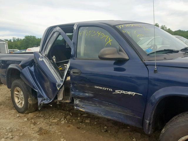 1B7HG2AN51S290665 - 2001 DODGE DAKOTA QUA BLUE photo 9