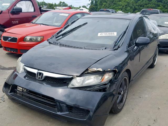 2HGFA1F50BH307703 - 2011 HONDA CIVIC LX BLACK photo 2