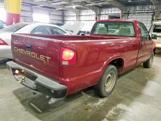 1GCCS145518207439 - 2001 CHEVROLET S TRUCK S1 RED photo 4