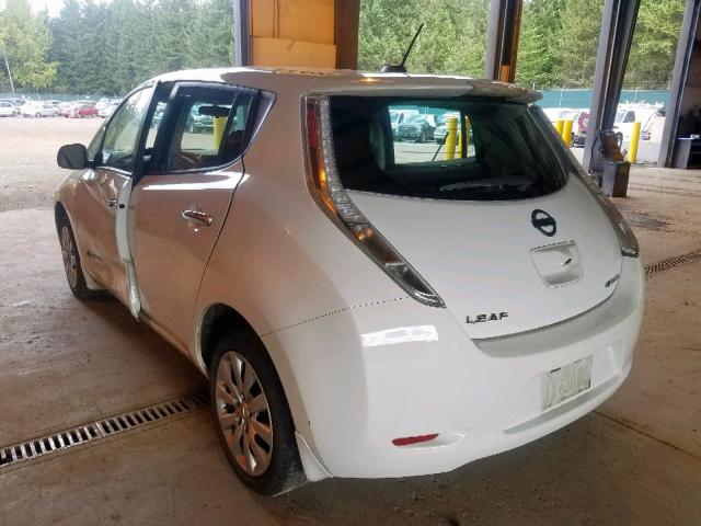 1N4AZ0CP8FC320196 - 2015 NISSAN LEAF S WHITE photo 3