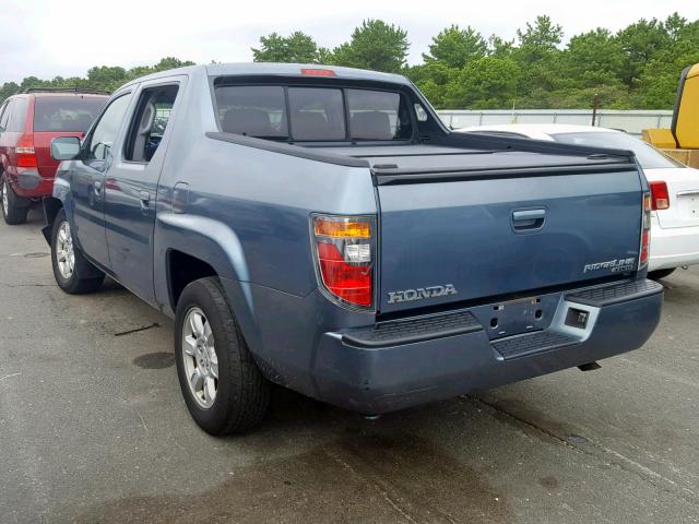 2HJYK16506H527431 - 2006 HONDA RIDGELINE BLUE photo 3