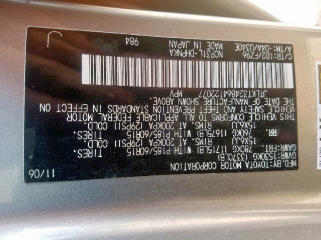 JTLKT324864122077 - 2006 TOYOTA SCION XB ვერცხლისფერი ფოტო 10