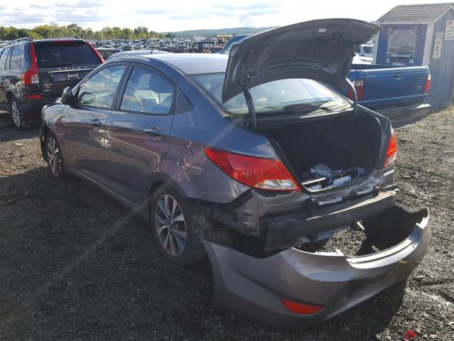 KMHCU4AE4GU057545 - 2016 HYUNDAI ACCENT SE GRAY photo 3