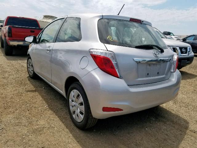 JTDJTUD32CD501542 - 2012 TOYOTA YARIS SILVER photo 3