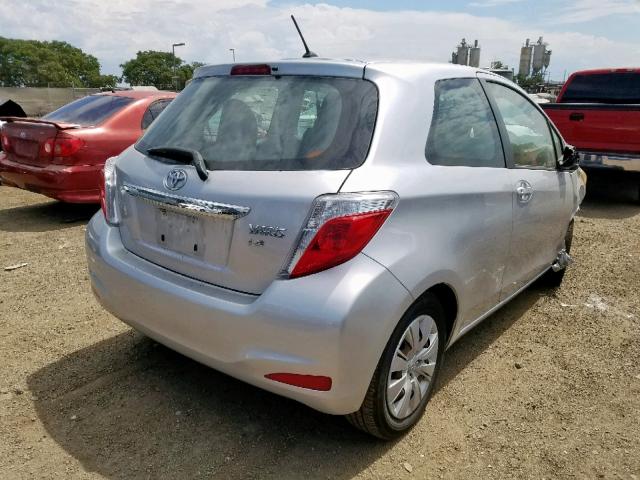 JTDJTUD32CD501542 - 2012 TOYOTA YARIS SILVER photo 4