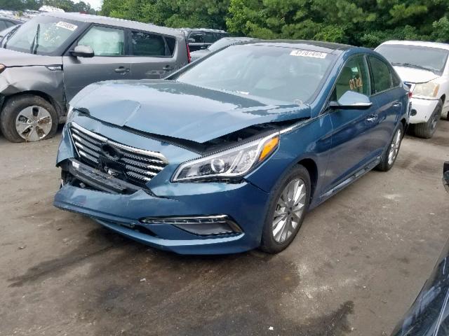 5NPE34AF2FH078220 - 2015 HYUNDAI SONATA SPO BLUE photo 2