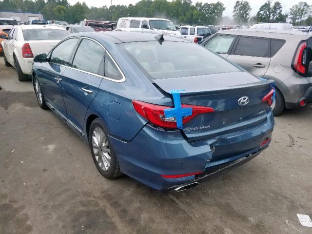 5NPE34AF2FH078220 - 2015 HYUNDAI SONATA SPO BLUE photo 3