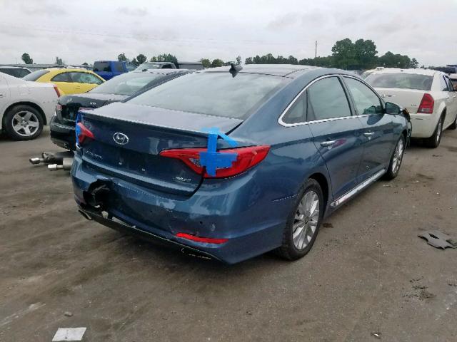 5NPE34AF2FH078220 - 2015 HYUNDAI SONATA SPO BLUE photo 4