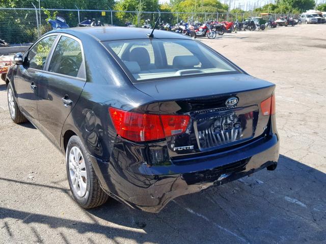 KNAFU4A22A5222109 - 2010 KIA FORTE EX BLACK photo 3