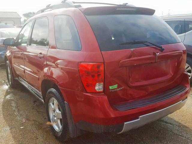 2CKDL63F166137145 - 2006 PONTIAC TORRENT BURGUNDY photo 3