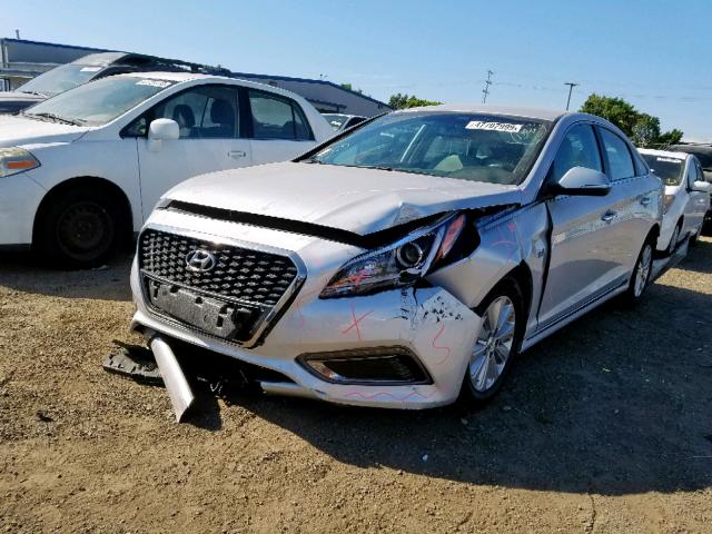 KMHE24L17GA035288 - 2016 HYUNDAI SONATA HYB SILVER photo 2