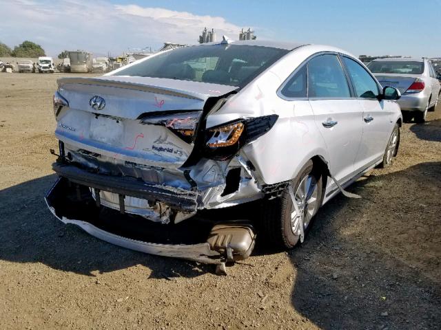 KMHE24L17GA035288 - 2016 HYUNDAI SONATA HYB SILVER photo 4