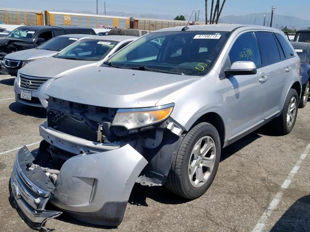 2FMDK3JC5CBA19888 - 2012 FORD EDGE SEL SILVER photo 2