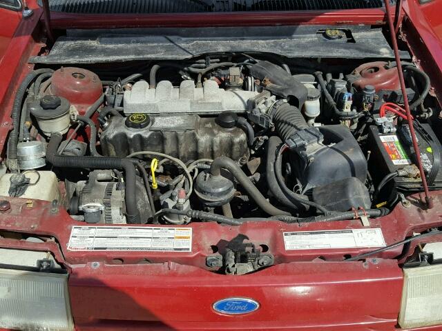 2FAPP36X2NB139607 - 1992 FORD TEMPO GL RED photo 7