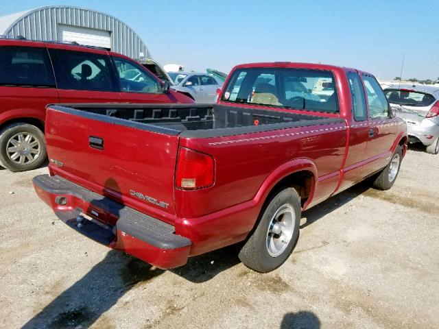 1GCCS194XWK212212 - 1998 CHEVROLET S TRUCK S1 RED photo 4