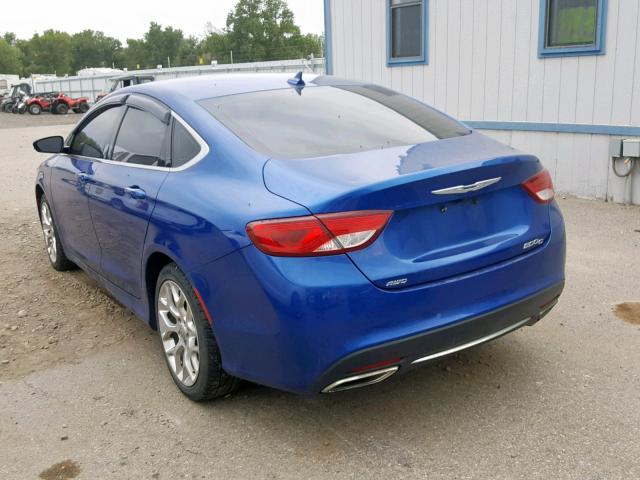 1C3CCCEG9FN615755 - 2015 CHRYSLER 200 C BLUE photo 3