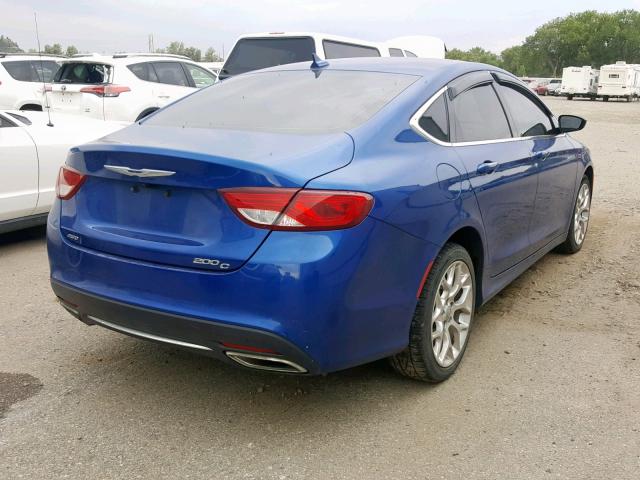 1C3CCCEG9FN615755 - 2015 CHRYSLER 200 C BLUE photo 4