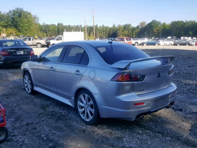 JA32V6FV8CU029838 - 2012 MITSUBISHI LANCER RAL SILVER photo 3