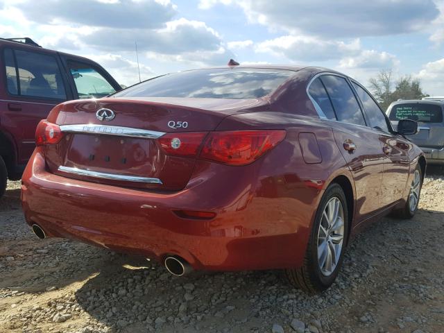 JN1BV7AP4EM688151 - 2014 INFINITI Q50 BASE RED photo 4